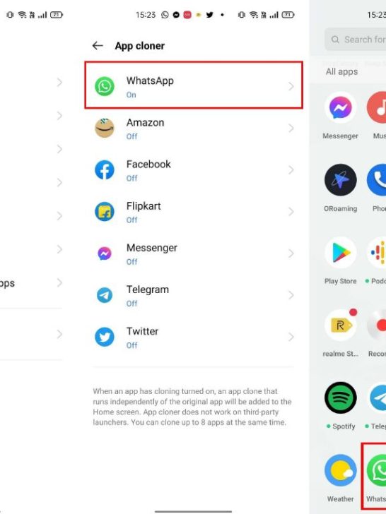 How do I enable dual WhatsApp