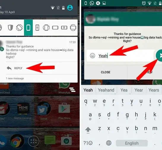 Can you read WhatsApp messages on the notification bar