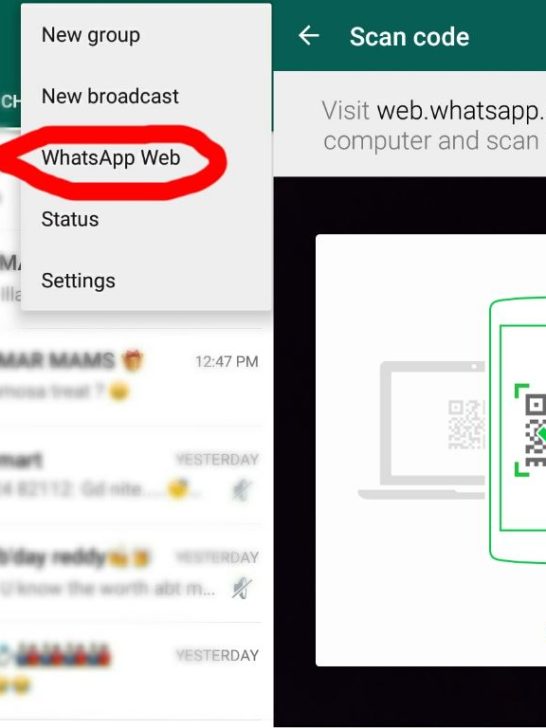 Can you use front camera to scan WhatsApp QR code