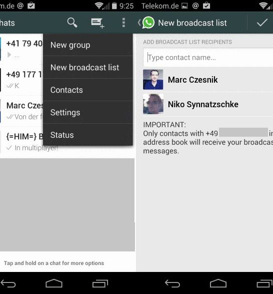 Can WhatsApp recipients see each other on broadcast list