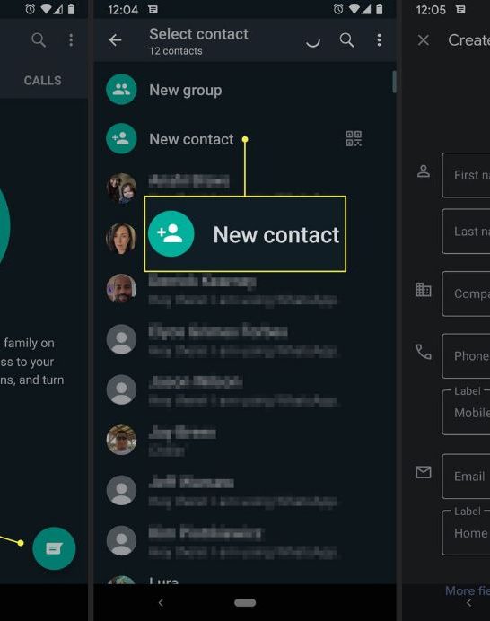 How do I add individual contacts to WhatsApp