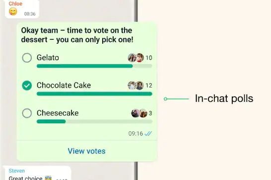 How do I get the new poll on WhatsApp