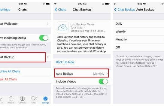 Is WhatsApp backup same as iCloud backup