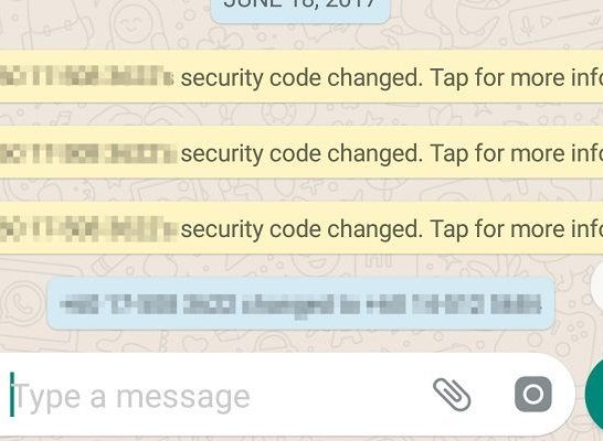 What does it mean when your security code is changed with someone on WhatsApp