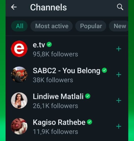 Is WhatsApp channels available in South Africa