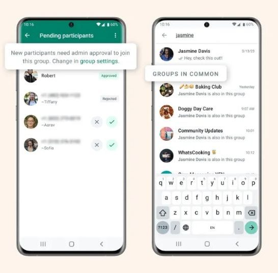 How do I enable admin approval on WhatsApp group