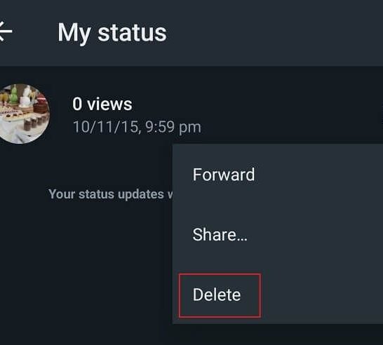 How do I get rid of unwanted status