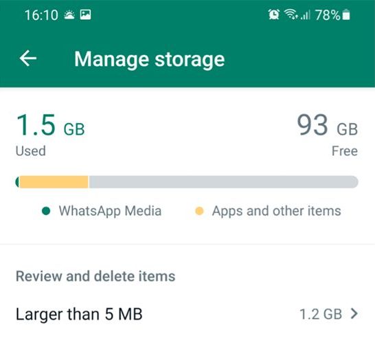 Why is WhatsApp saying my storage is full