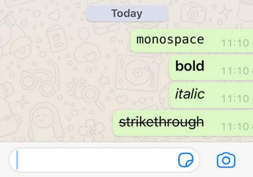 How do I type in different fonts on WhatsApp?