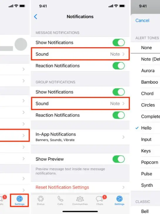 Can you set custom text tones on WhatsApp