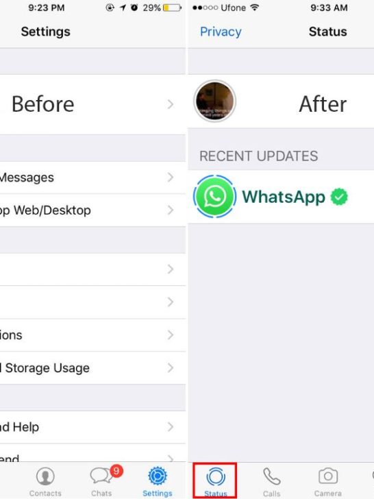 How can I add high quality photos to WhatsApp status