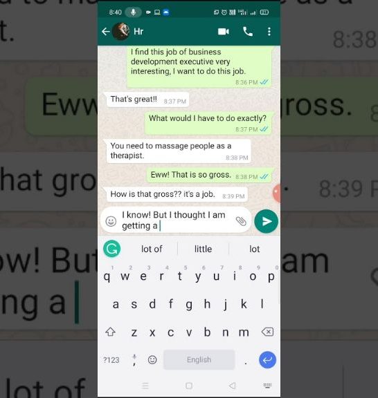 How do I text HR on Whatsapp