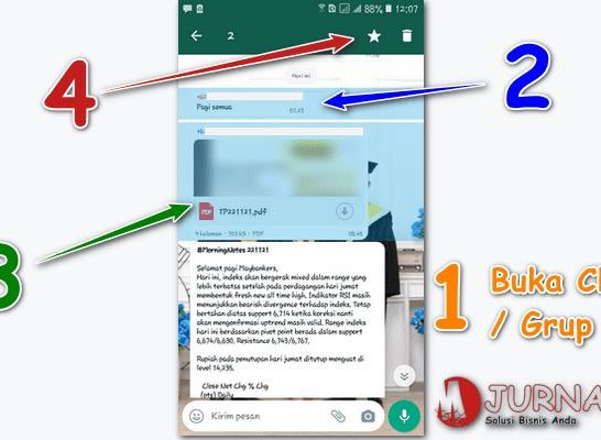 Dimana tempat melihat pesan berbintang di WA