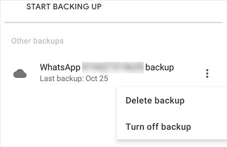 What happens if I disconnect WhatsApp from Google Drive