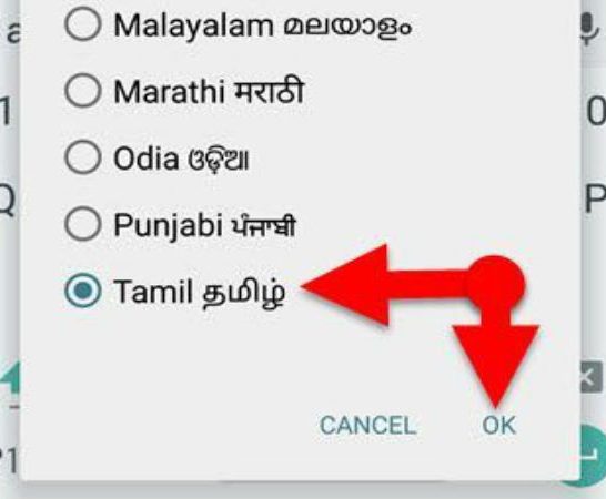 How to use Tamil in WhatsApp