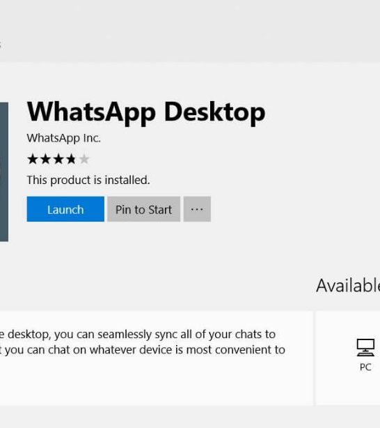 Is WhatsApp desktop available for Windows 10