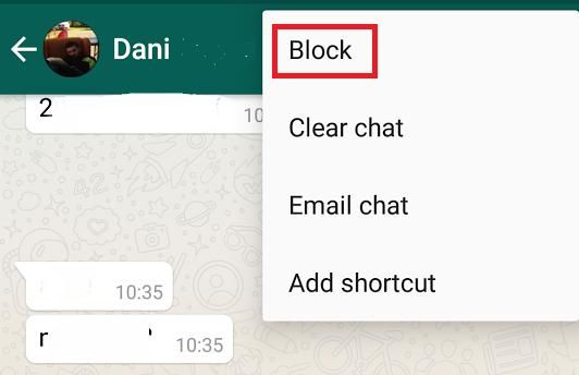 Can I delete the block message on WhatsApp