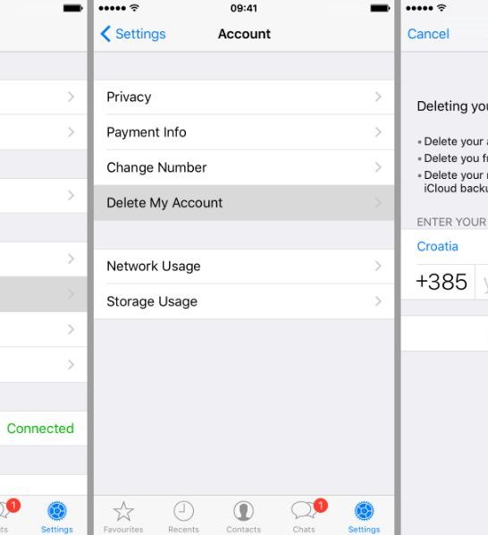 Does WhatsApp delete an account immediately