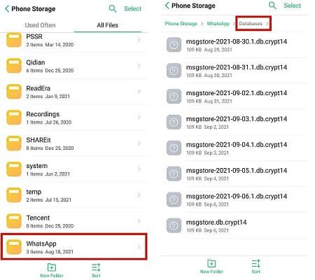 Where is WhatsApp backup stored in internal memory