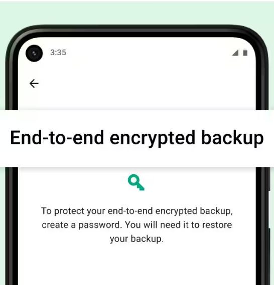 What is end-to-end encrypted backup password for WhatsApp