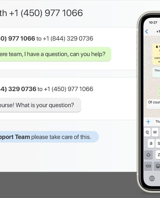 How do I message a support team on WhatsApp