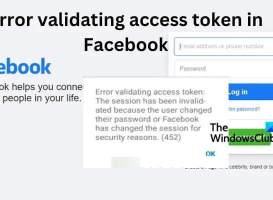 What does error validating access token mean