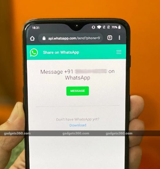 Can you send WhatsApp message to someone without app