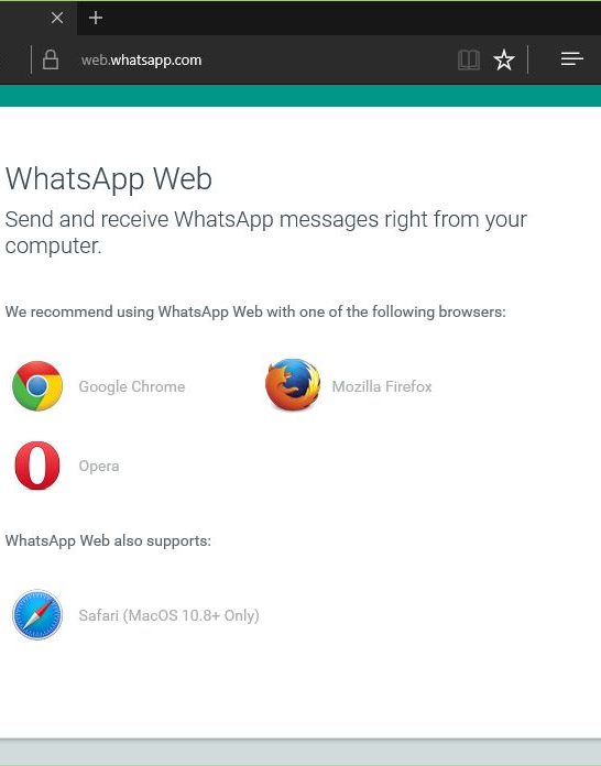 Which browser is compatible for WhatsApp web