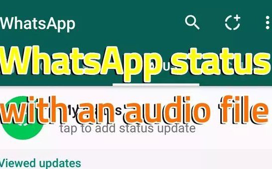 How do I update my WhatsApp status with an audio file