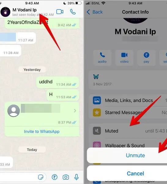 How do I unmute WhatsApp videos on iPhone