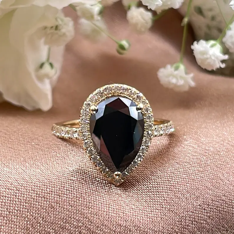 Black Diamond Solitaire Engagement ring