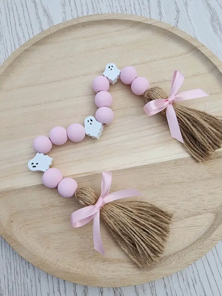 Ghost wood bead garland