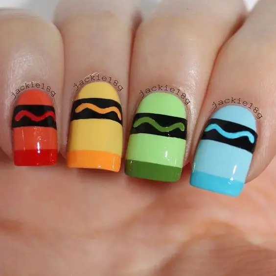 School-Themed Nail Designs