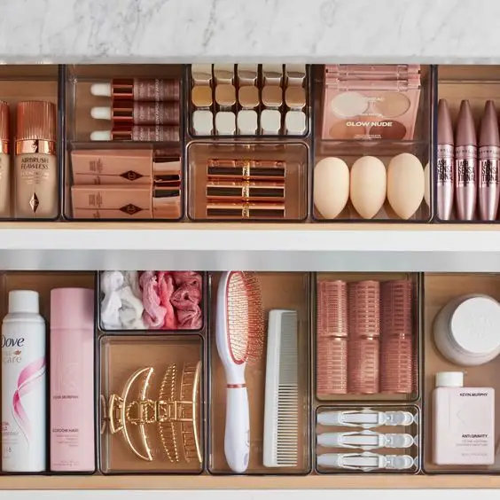 Hide the Clutter with Drawer Organizers for Makeup