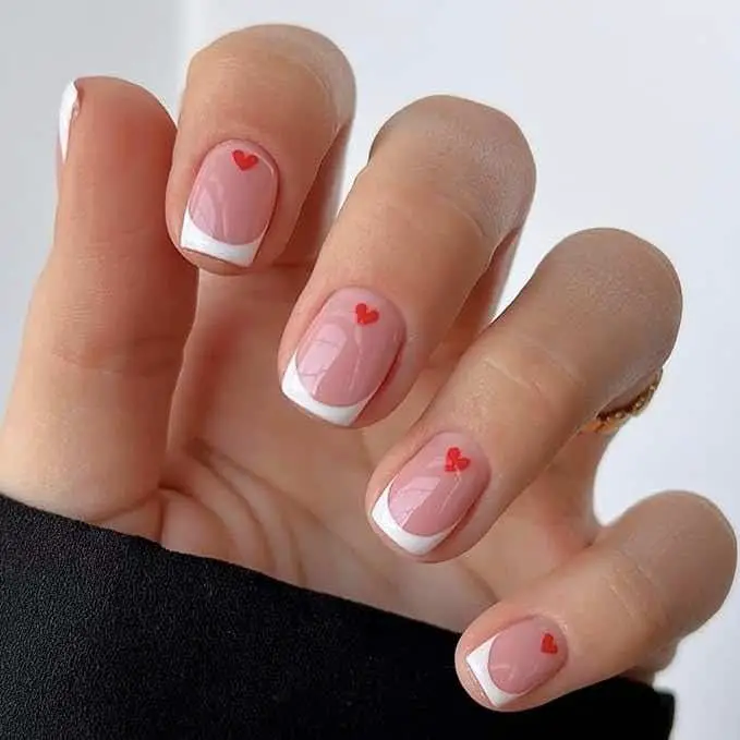 French Tips with a Valetine’s Twist