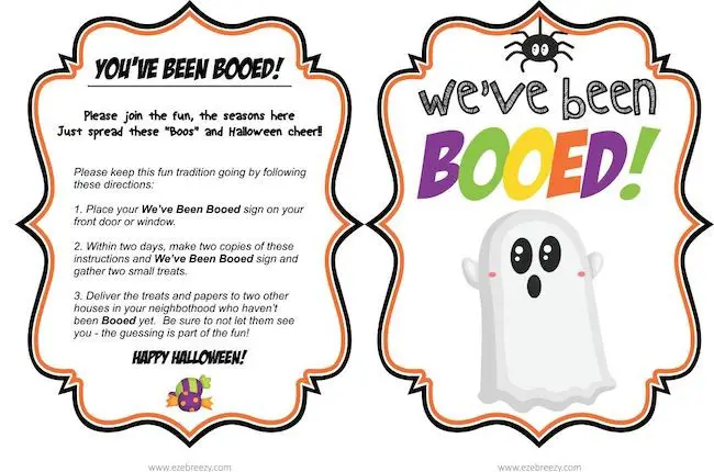 Ghostly You’ve Been Booed Free Printable Set