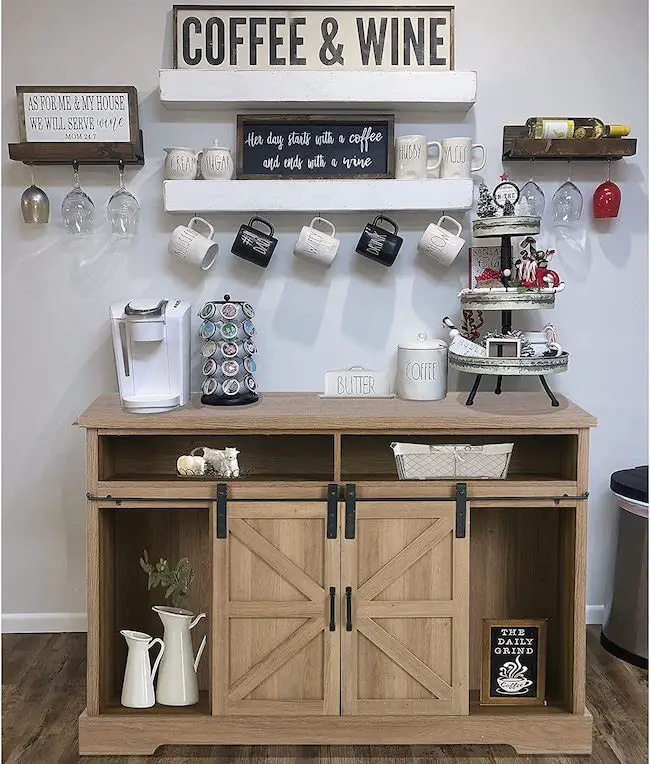 Farmhouse Coffee Bar Cabinet