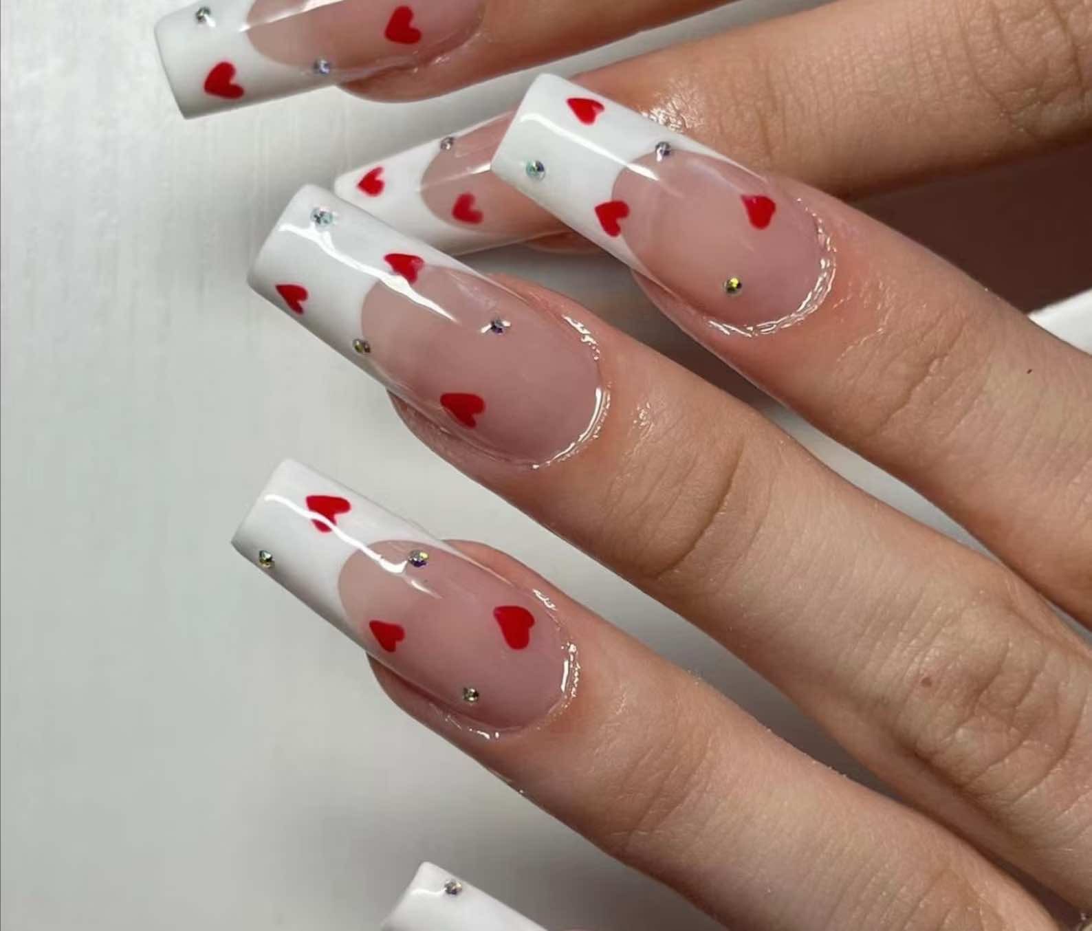 French Tips with a Valetine’s Twist