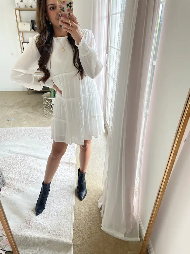 White Longsleeve Tunic Dress