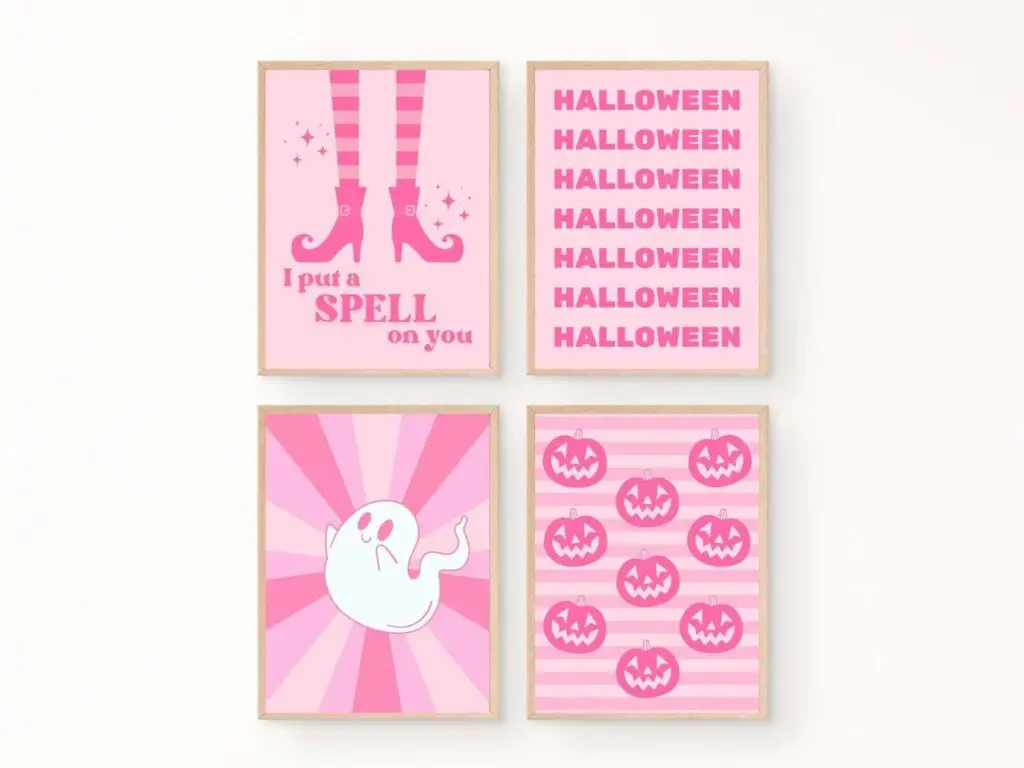 pink Halloween printables