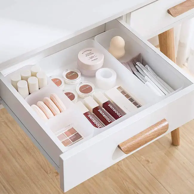 Hide the Clutter with Drawer Organizers for Makeup