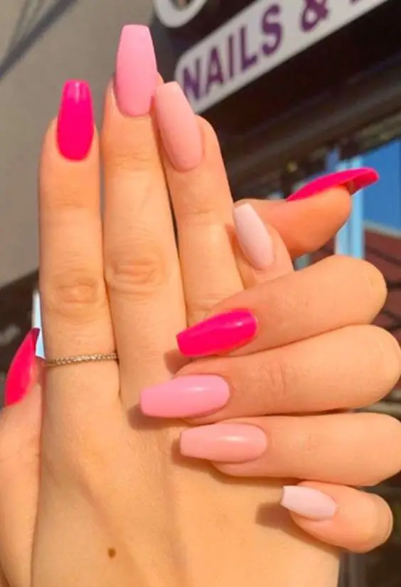 Classic HOT PINK NAILS