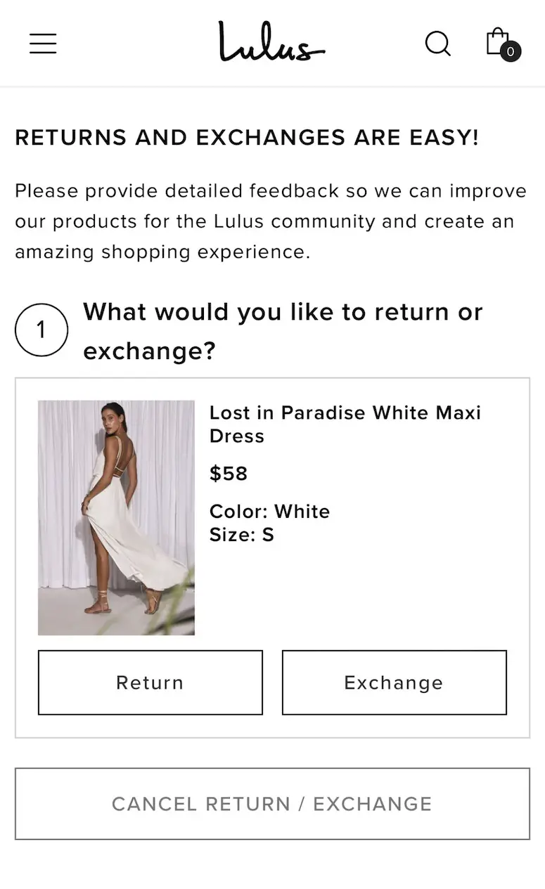 The Lulus.com Order, Returns and Exchange Policy