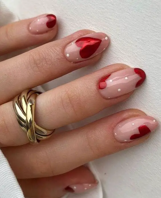 metallic Valentine’s Nails