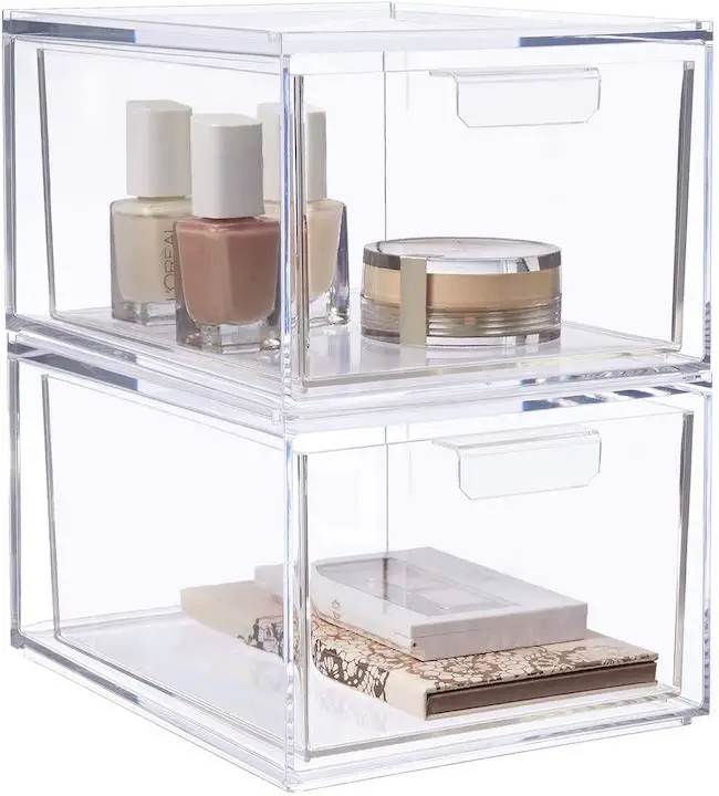 Save Space with Stackable Makeup Organization Drawers