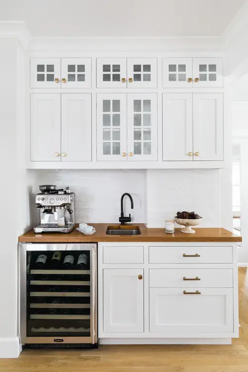 Wet Bar with Wine and Coffee Station