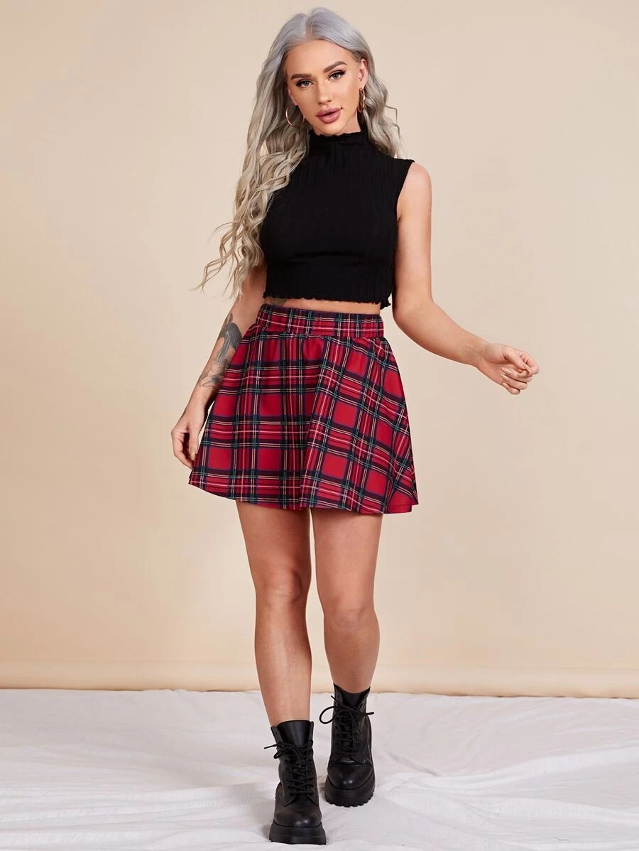 Try a Red Plaid Skirt