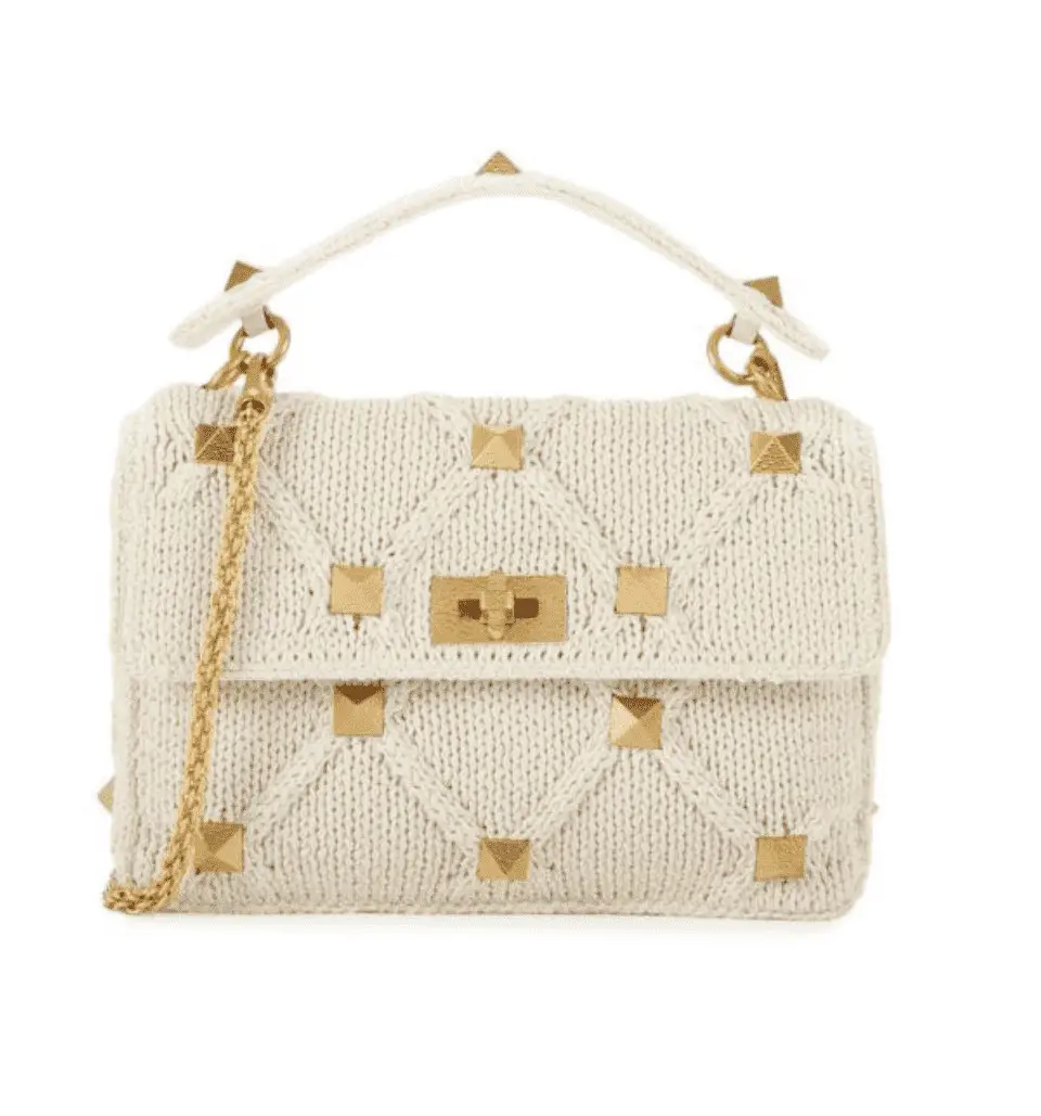 valentino Large Rockstud Braided Crossbody Bag