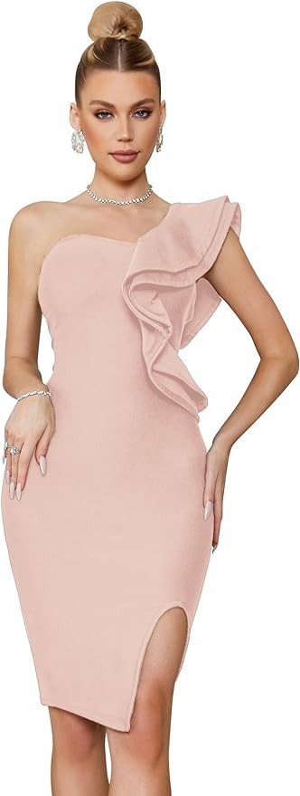 One Shoulder Ruffle Dress