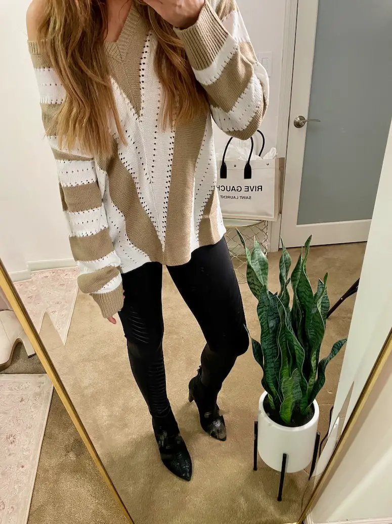 Striped V-neck Sweater